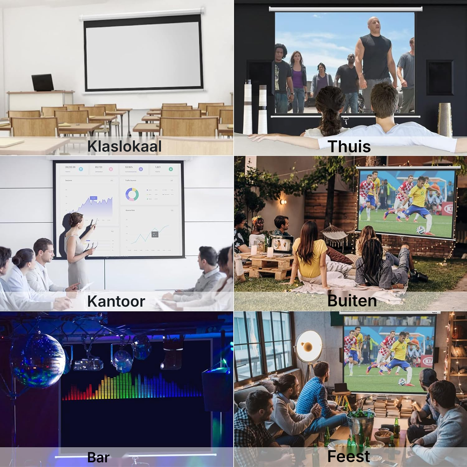 Projectiescherm voor beamer – mat 170 × 128 cm — 7