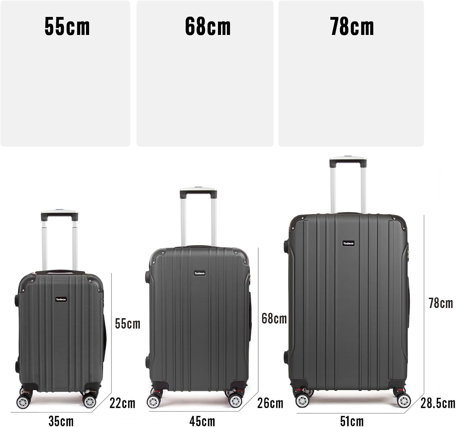 Reis koffers: grijze harde koffer 68 cm — 4