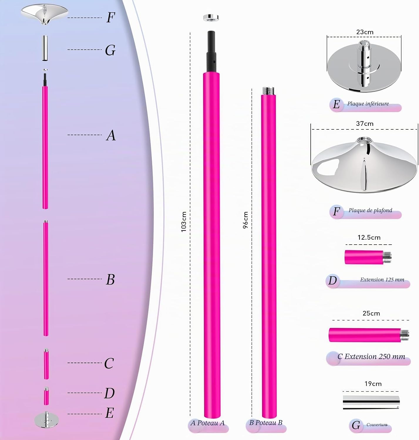 Roze paaldans paal zonder boren — 3
