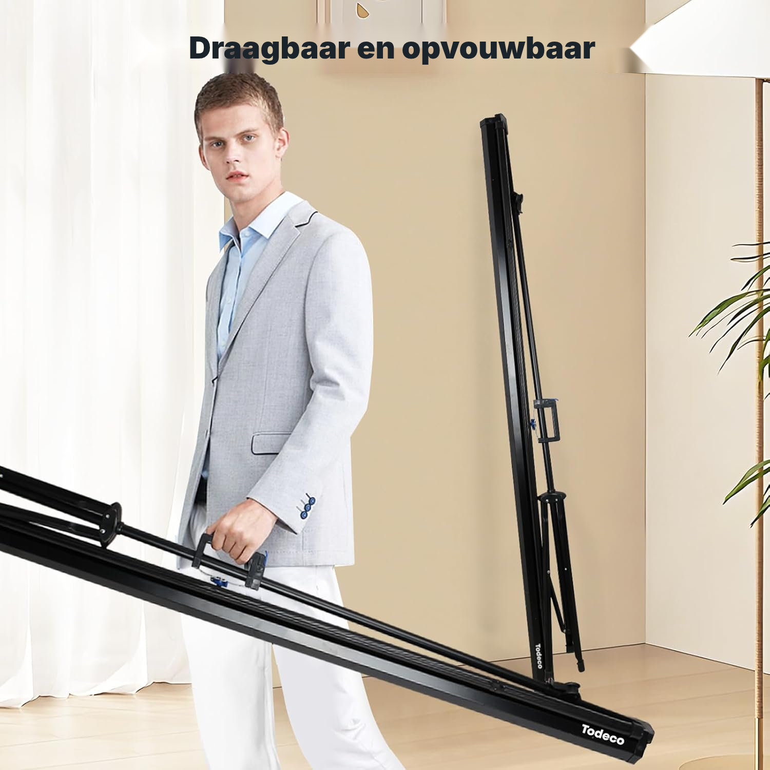 Scherm voor beamer 75 cm, statief 154 cm — 4