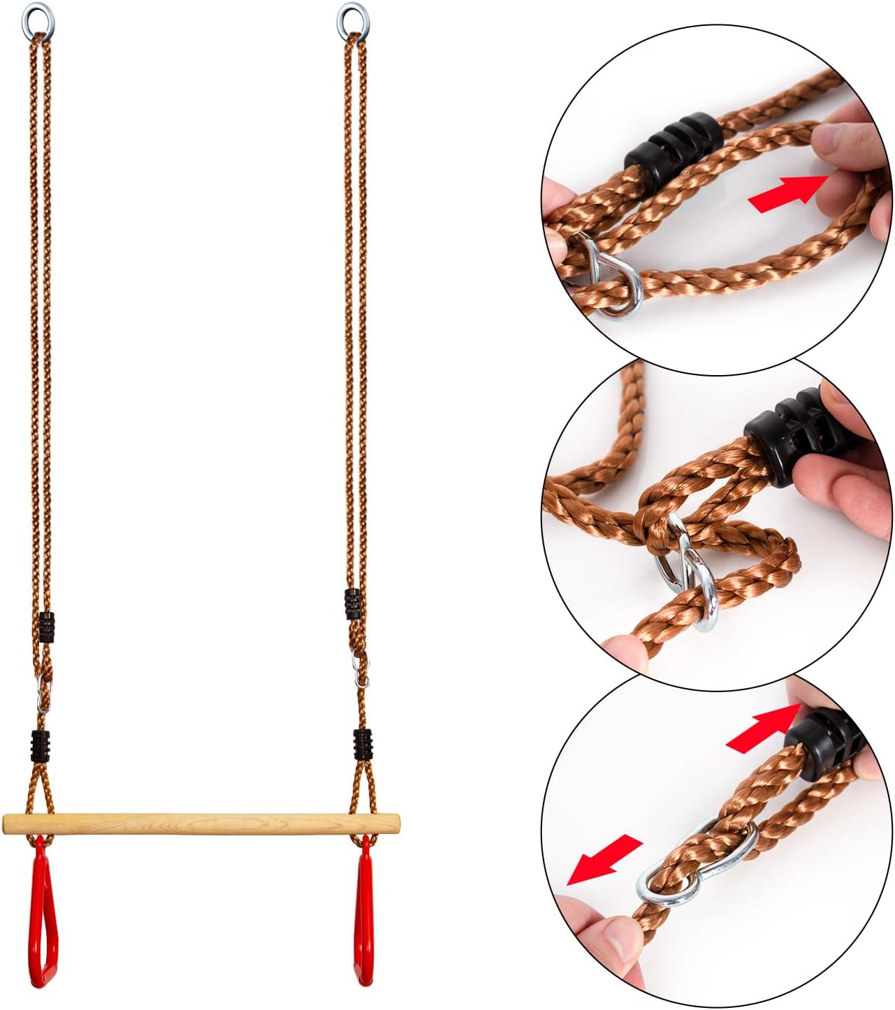 Rode turnringen, geen optrekstang – 200 cm — 7