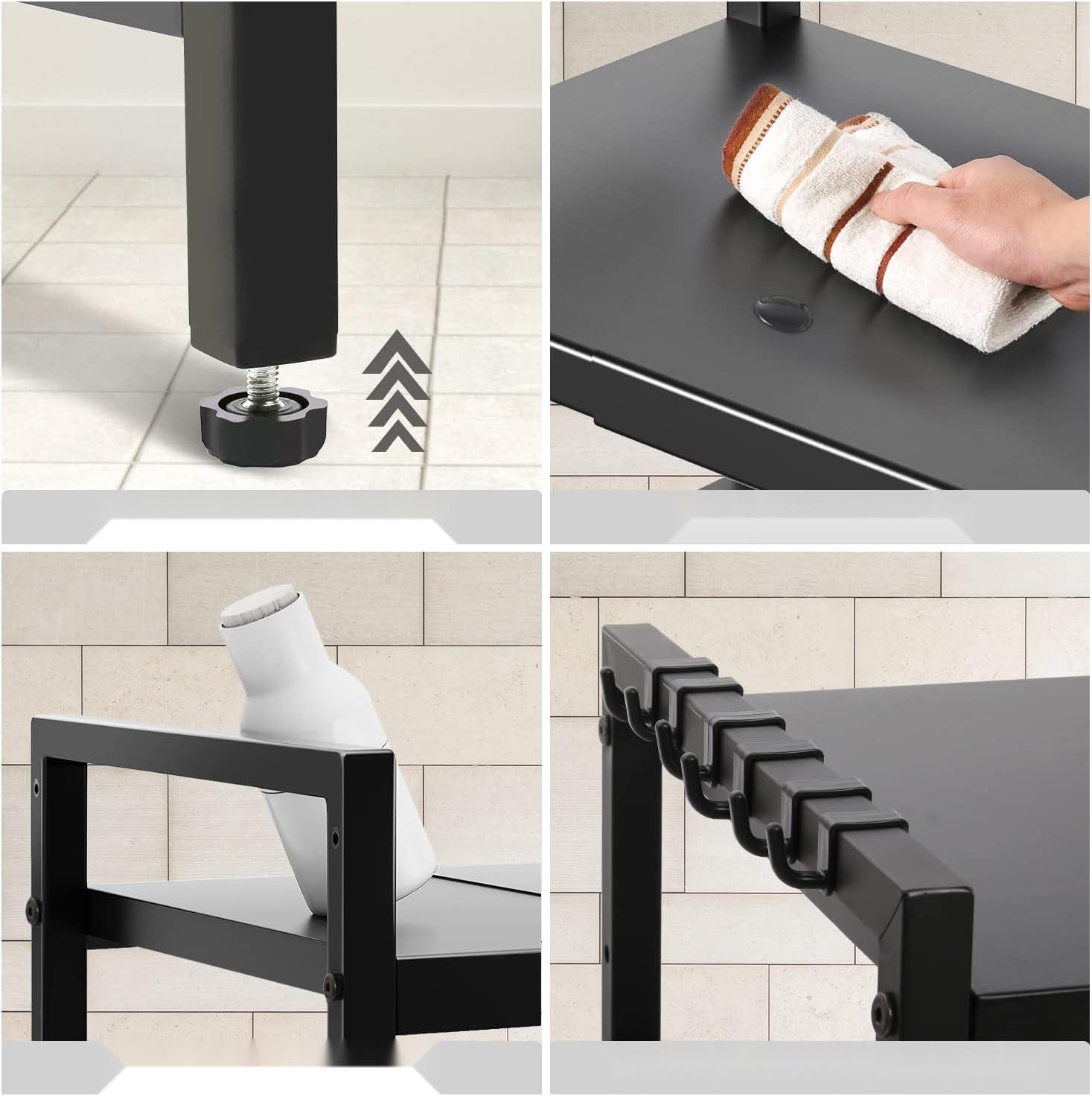 Kruidenrek voor magnetron, zwart en verstelbaar — 3