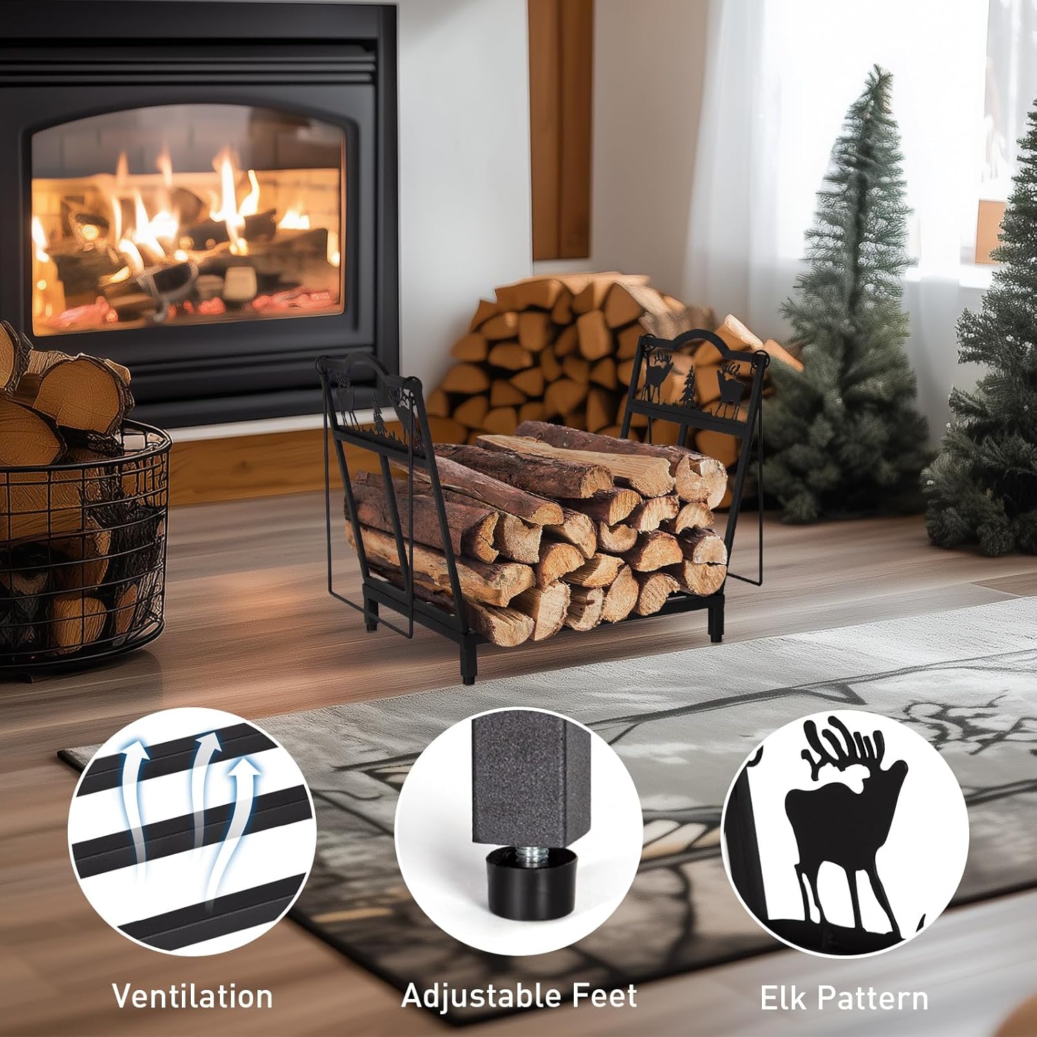 Compacte opvouwbare houtopslag – 40 × 38 × 32 cm — 3