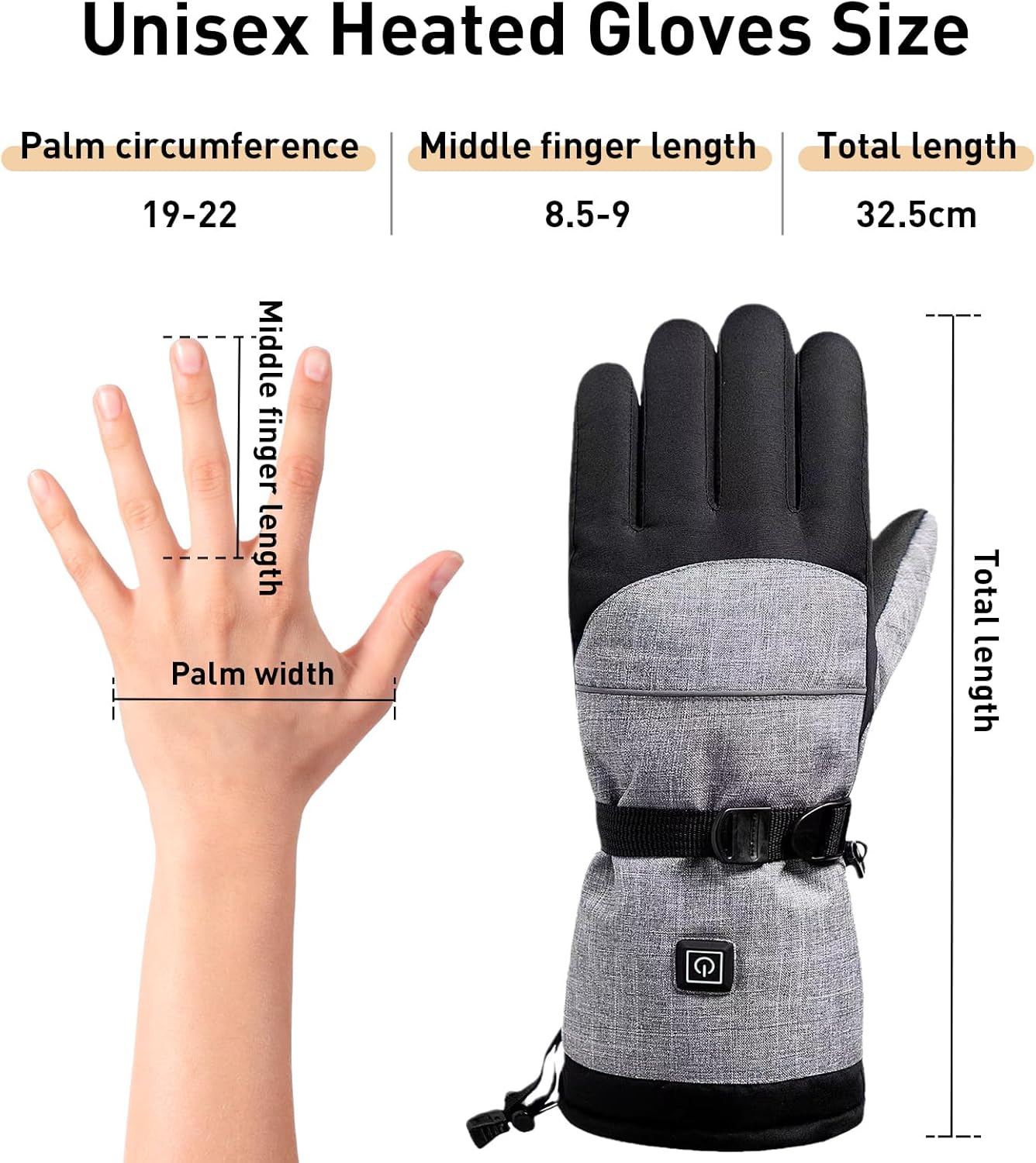 Handschoenen met verwarming, zwart — 2