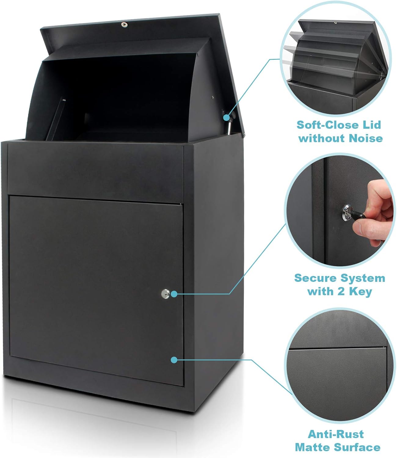 Zwarte brievenbus voor pakketjes — 2