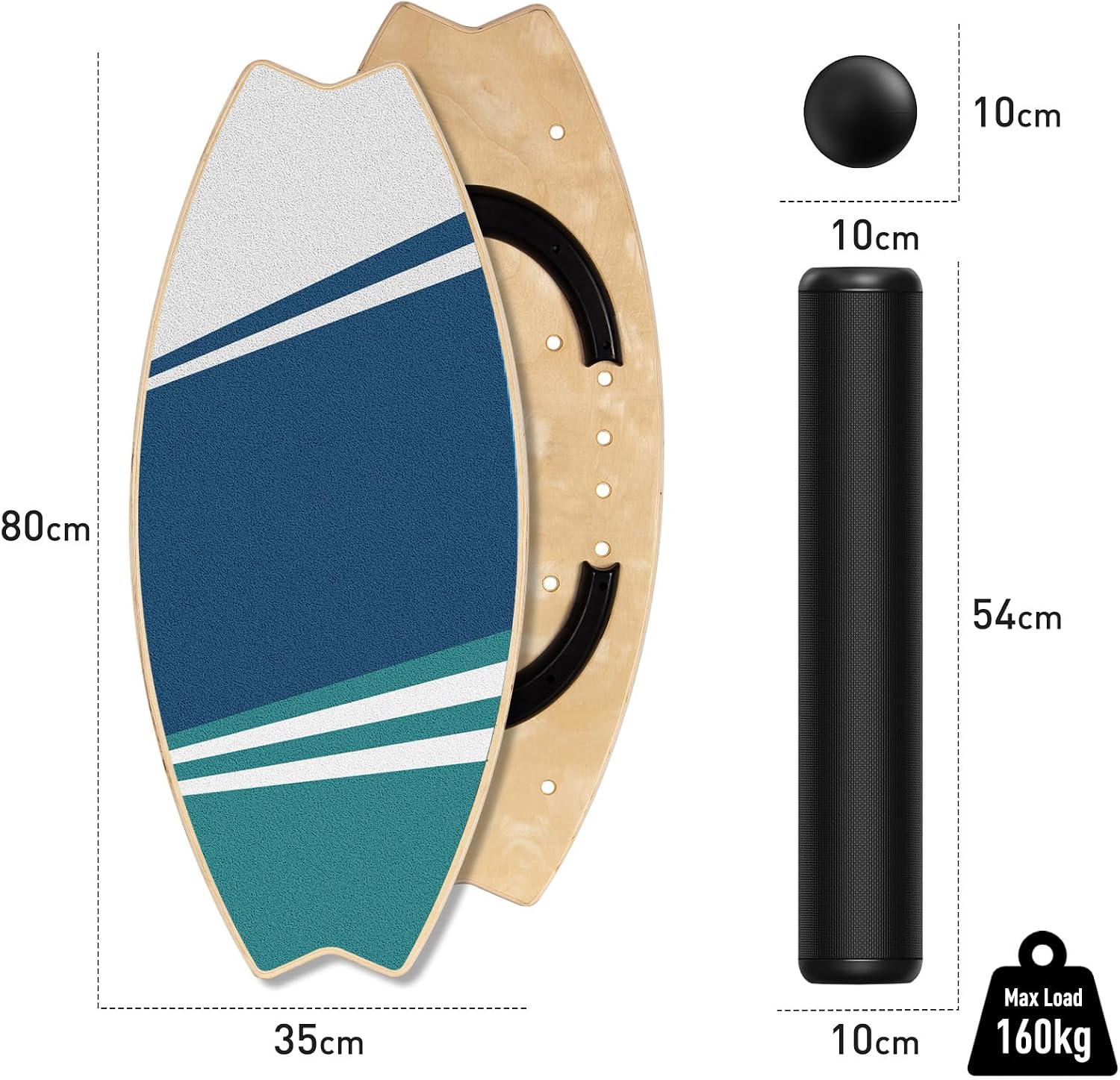 Deska do ćwiczeń Design sportowy — 84,5 cm — 4