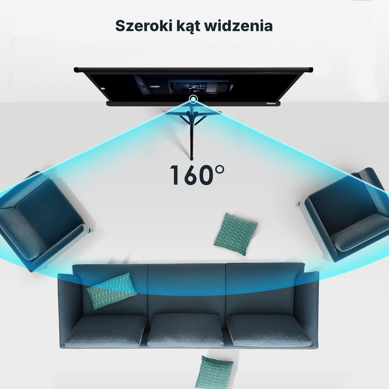 Ekran projekcyjny mobilny 75 cm, statyw 154 cm — 5