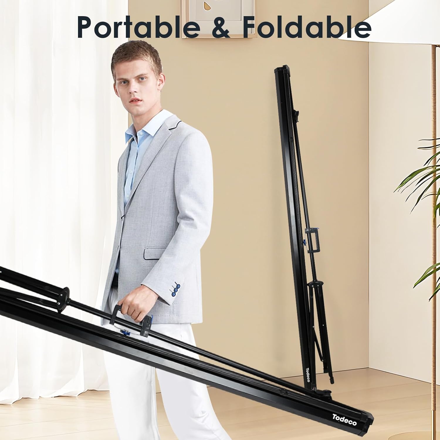 Ekran projekcyjny mobilny 75 cm, statyw 154 cm — 4
