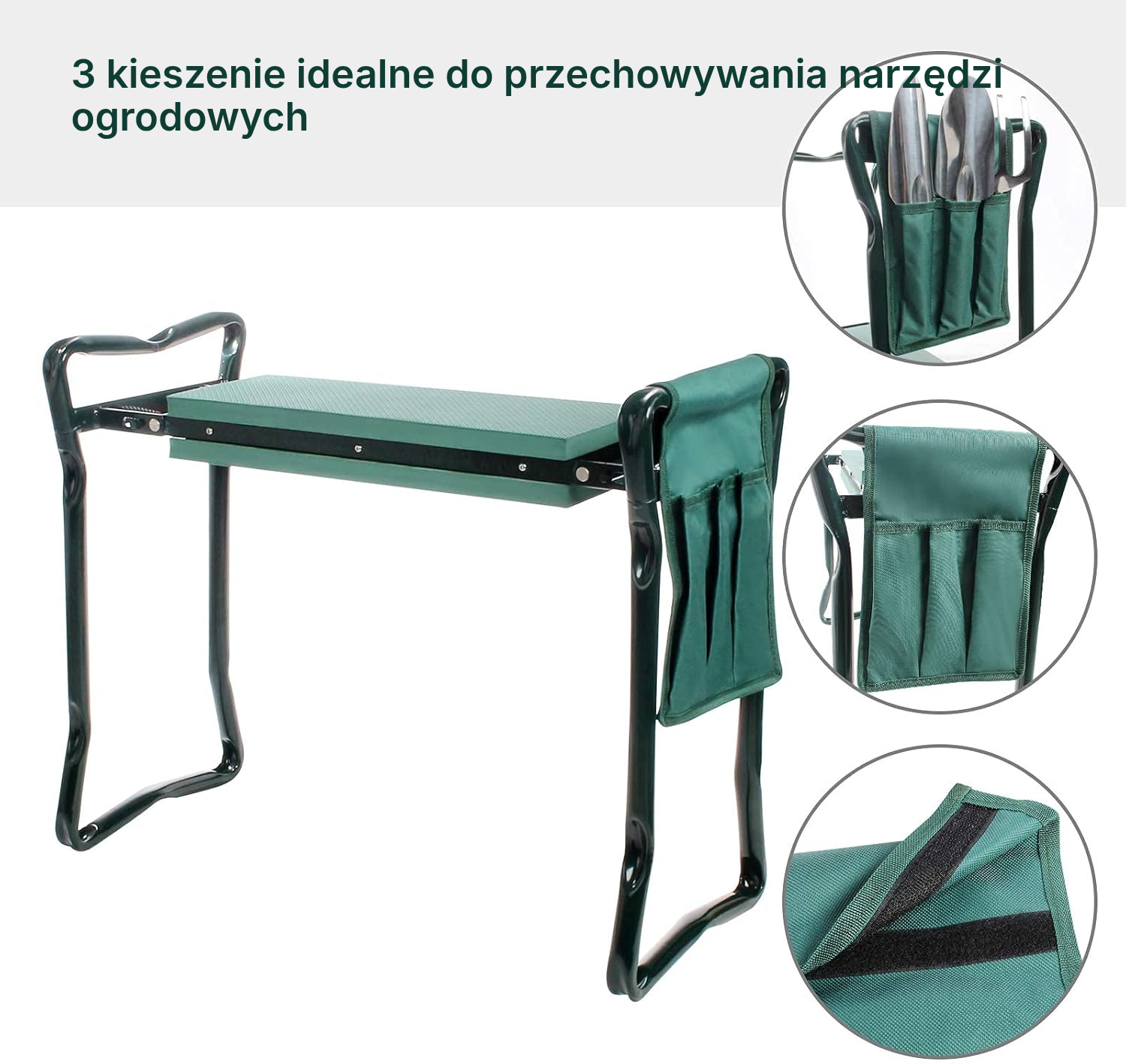 Klęcznik ogrodowy 2w1 – zielony — 2