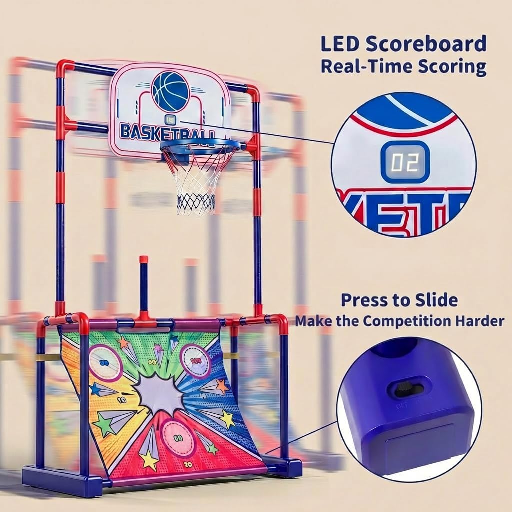 Kosz do koszykówki 4 w 1 z licznikiem LED — 4