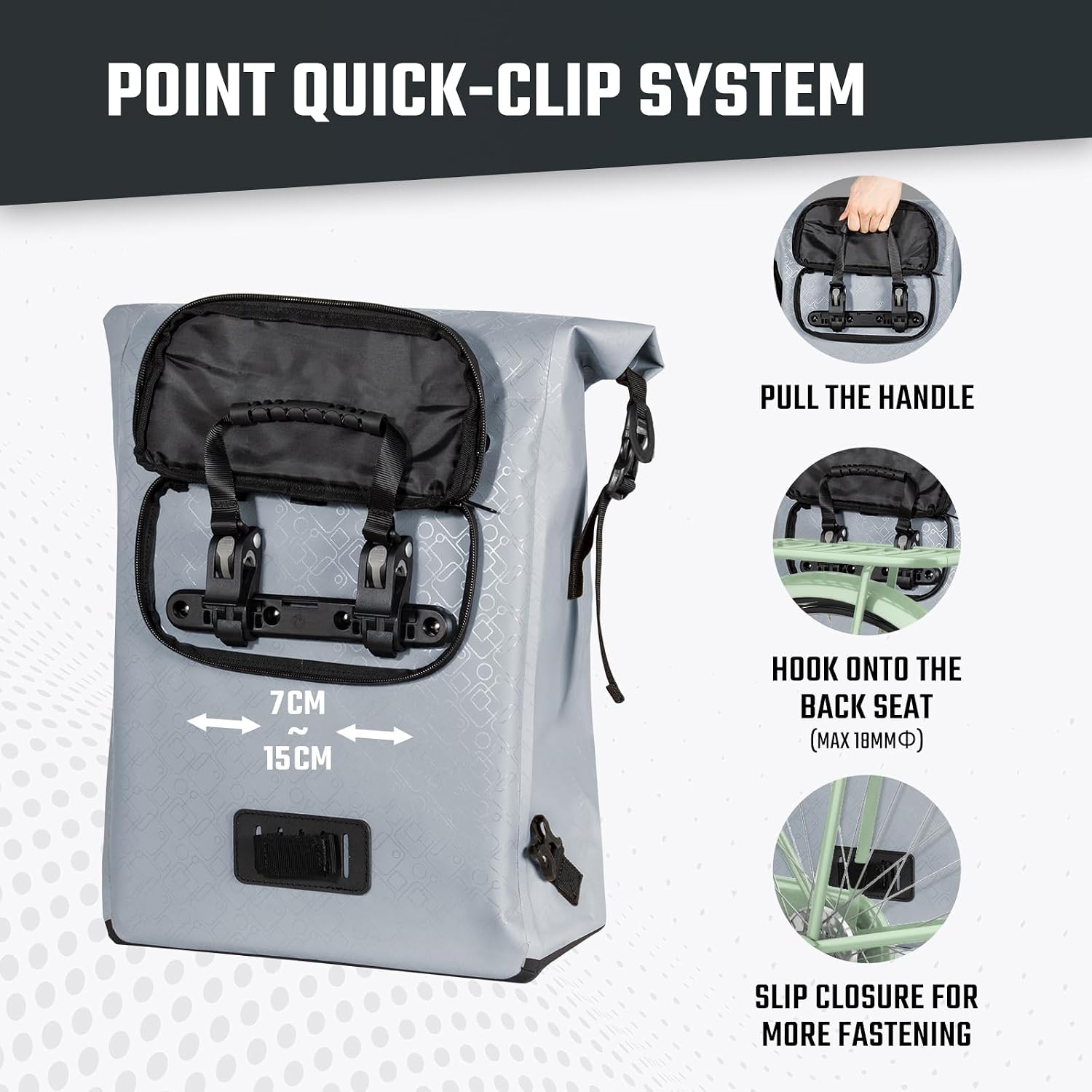 Torba na bagażnik rowerowy 3w1 – plecak — 4
