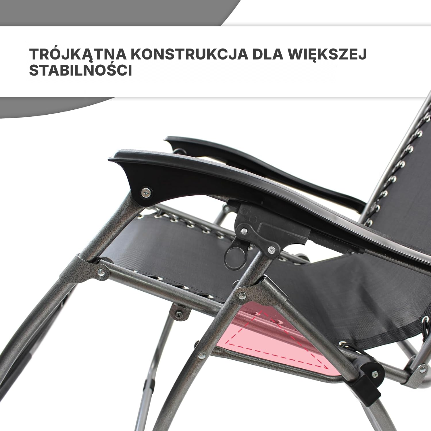 Leżak na taras, czarny, składany — 1 szt. — 3