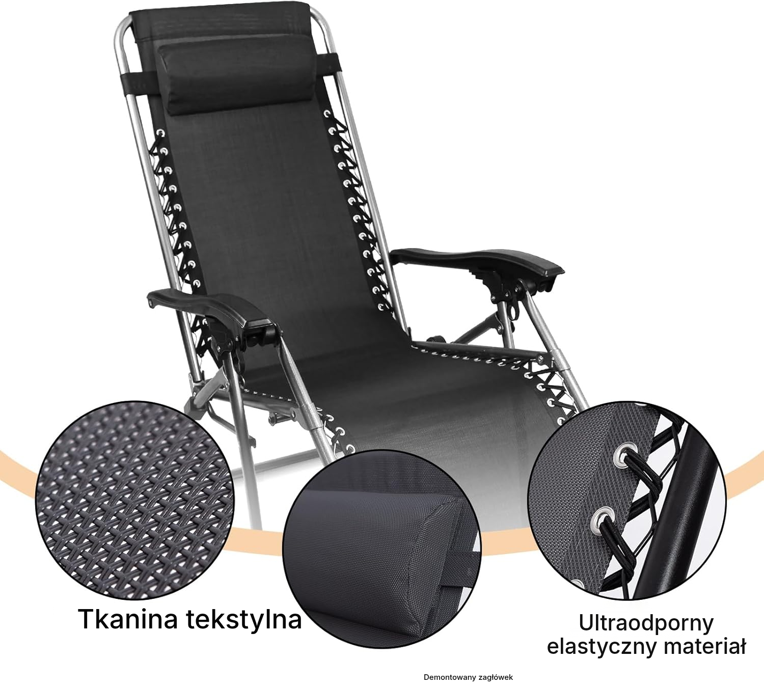 Leżak ogrodowy zero gravity 110 cm — 3