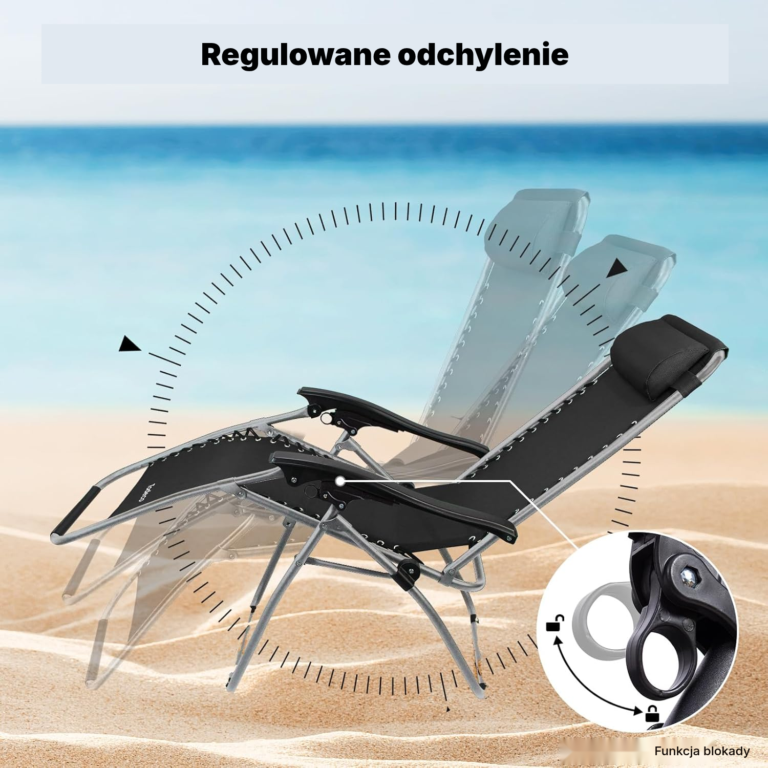 Leżak ogrodowy zero gravity 110 cm — 4