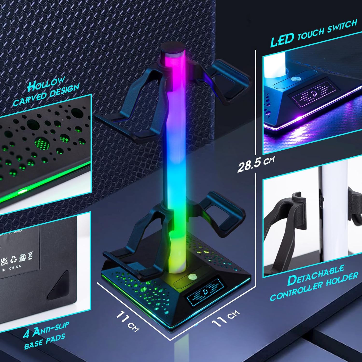 Stojak na słuchawki RGB na biurko — 4
