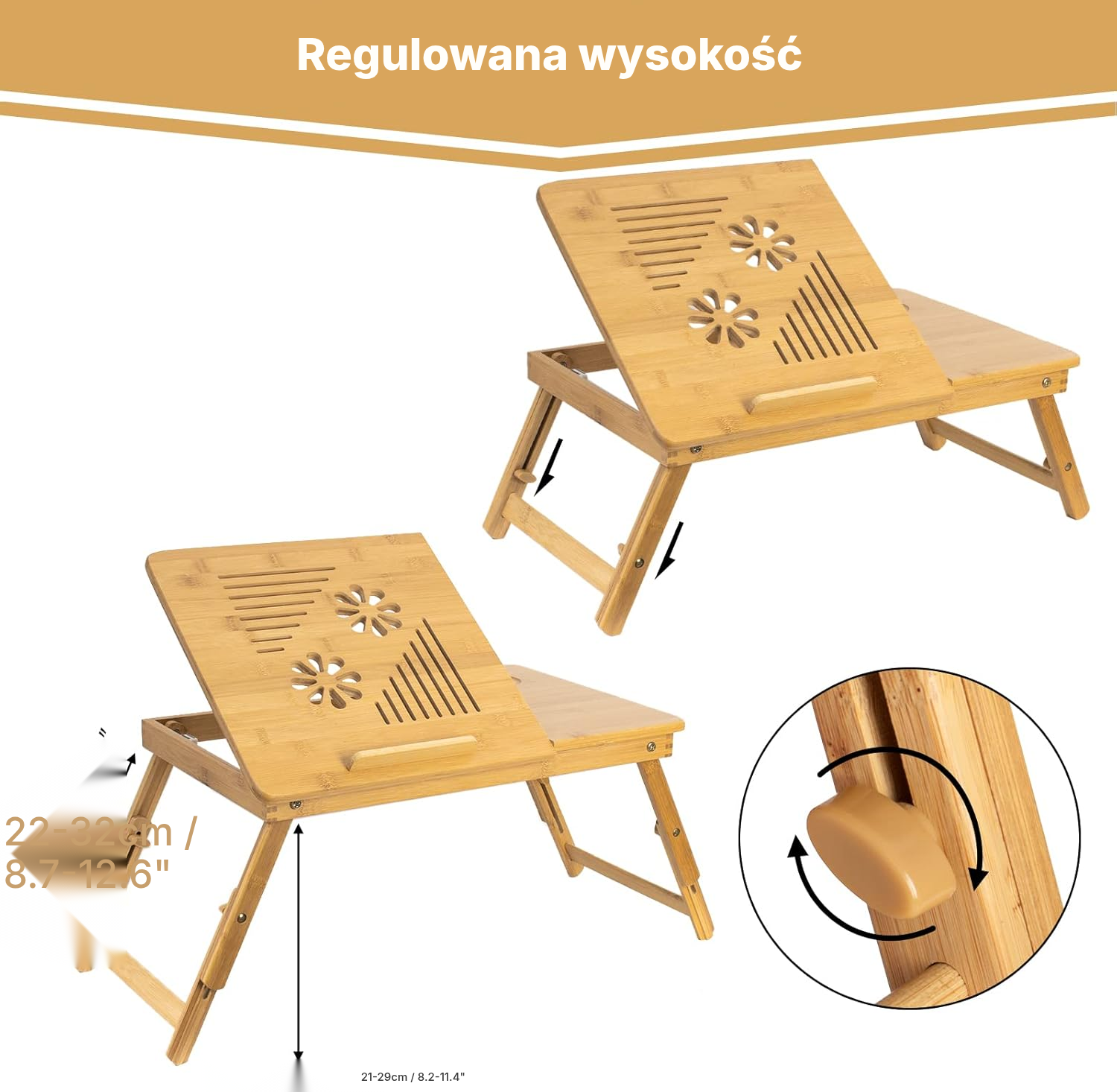 Stolik składany bambusowy do łóżka — 3