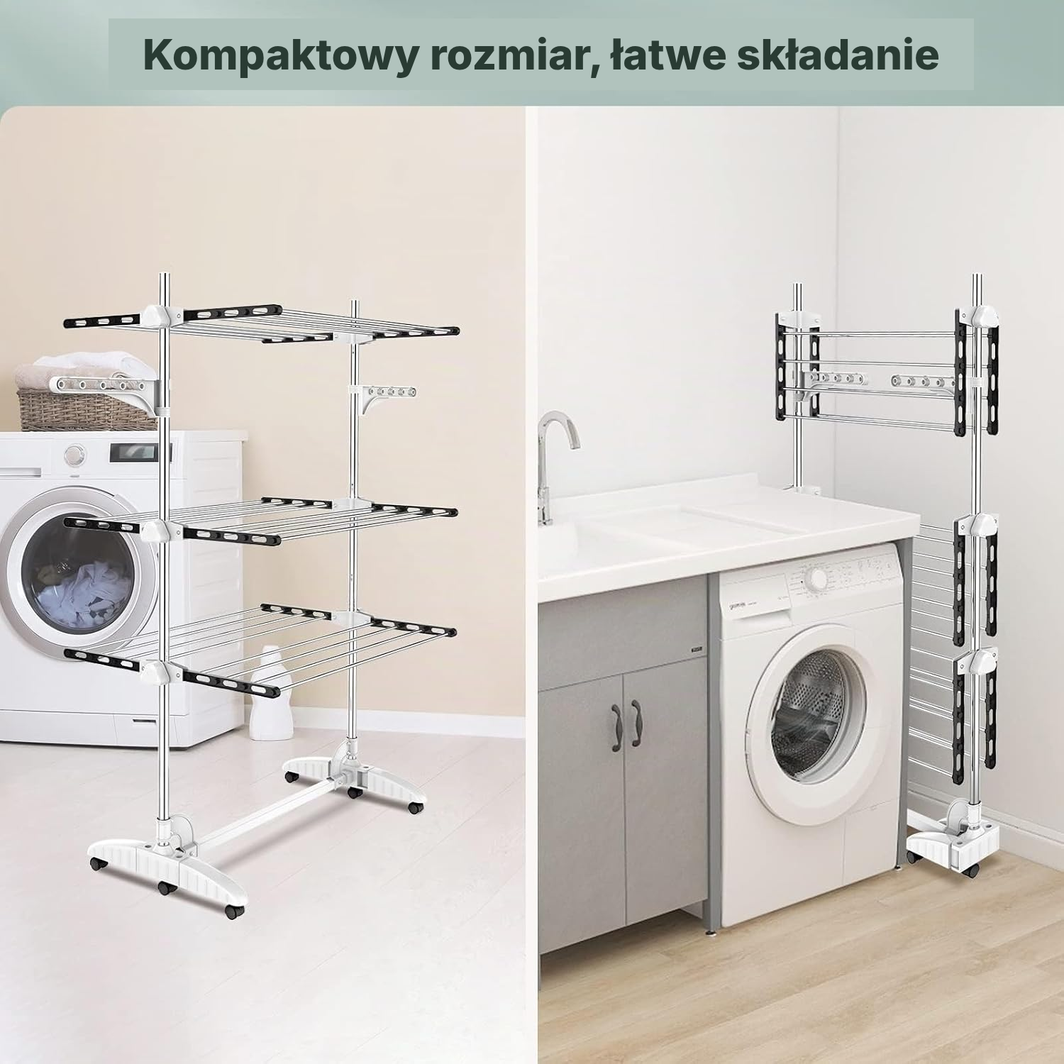 Suszarka do ubran stojaca, 3 poziomy — 4