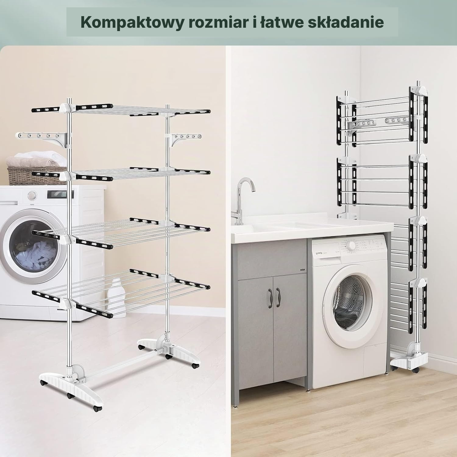Suszarka na pranie pionowa, 4 poziomy — 3