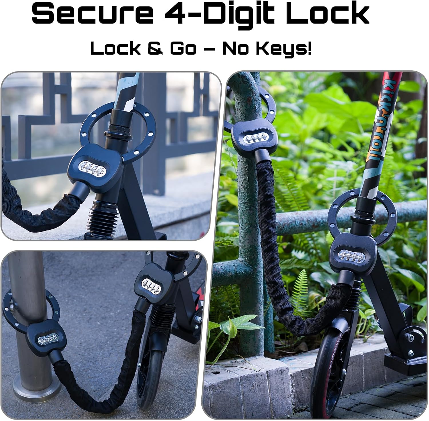 Cadeado para bicicletas com código 30 cm — 7