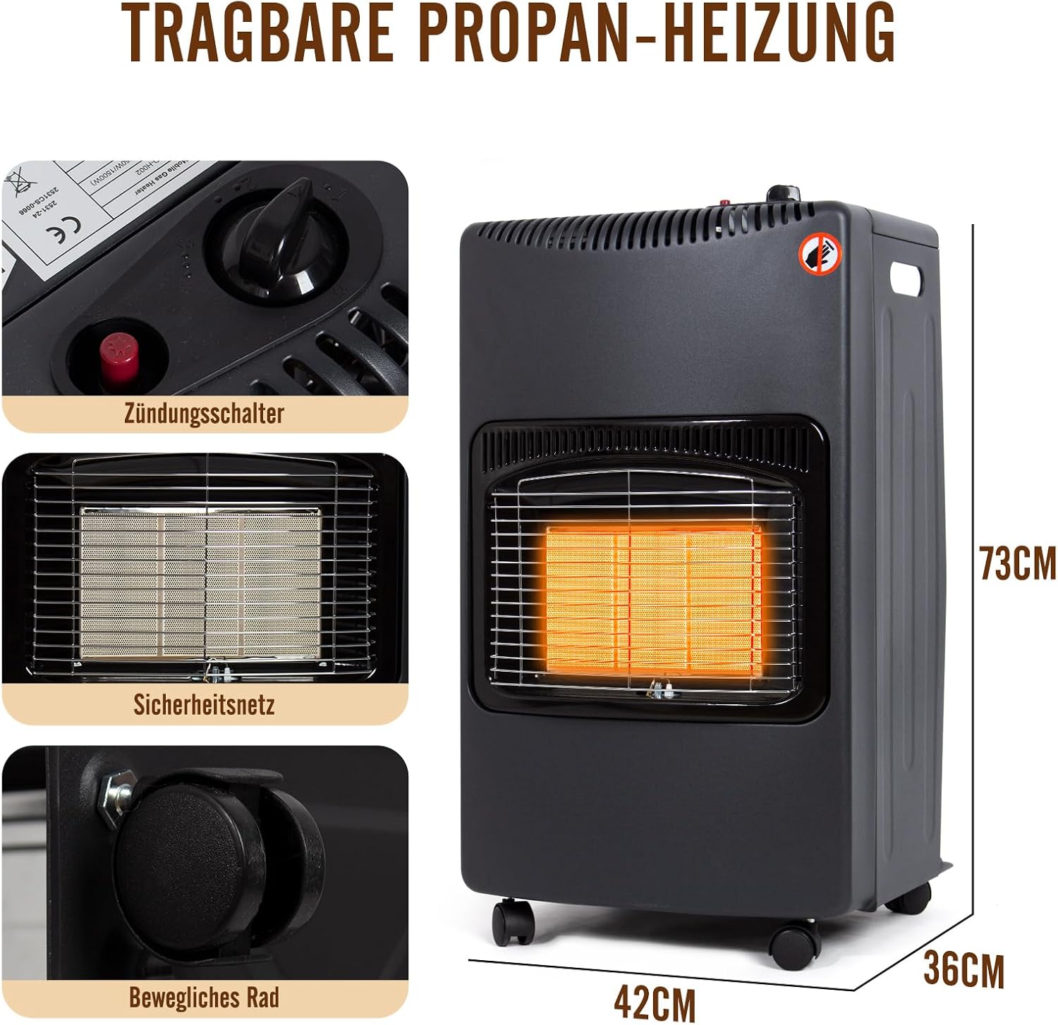 Aquecedor a gás móvel — 4,20 kW — 4