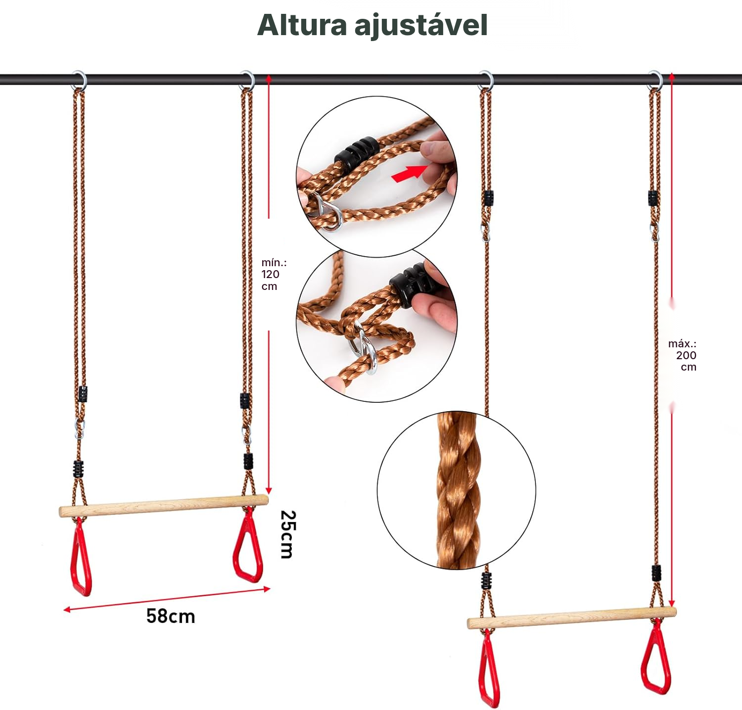 Trapézio de madeira para ginásio ao ar livre — 2