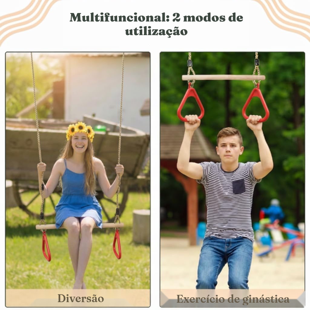 Trapézio de madeira para ginásio ao ar livre — 4