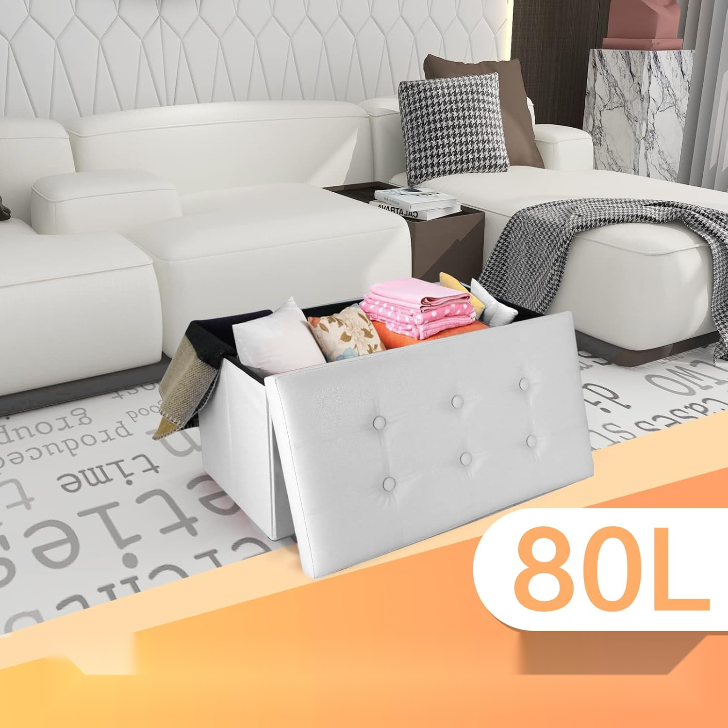 Banco arrumação branco 80 L — 6