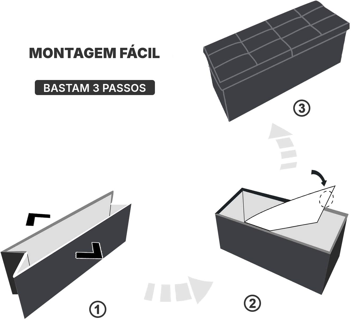 Banco dobravel preto com arrumação — 6