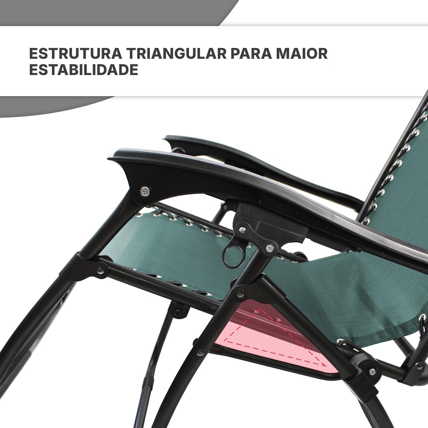 Espreguiçadeira dobrável verde, pack de 2 — 3