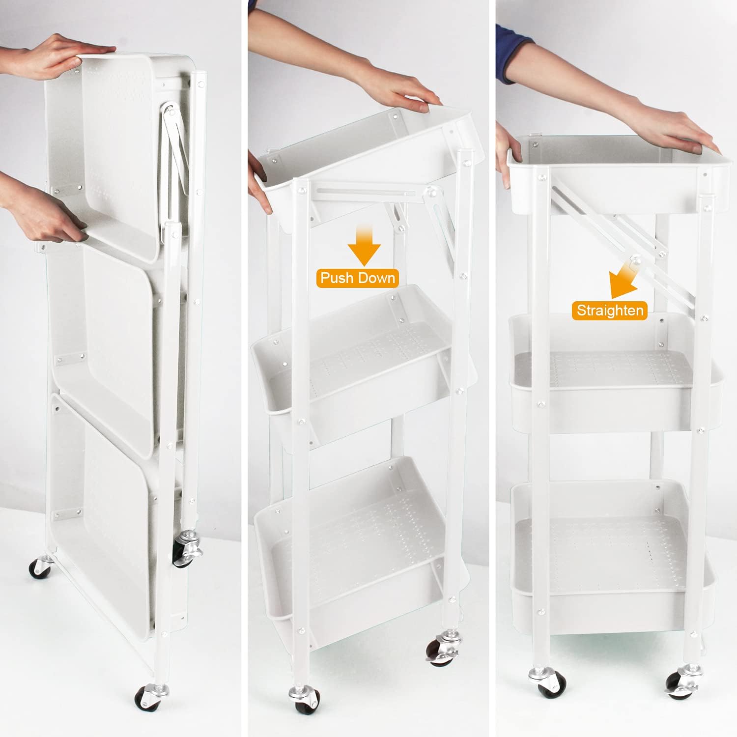 Carrinho para cozinha dobrável branco — 2