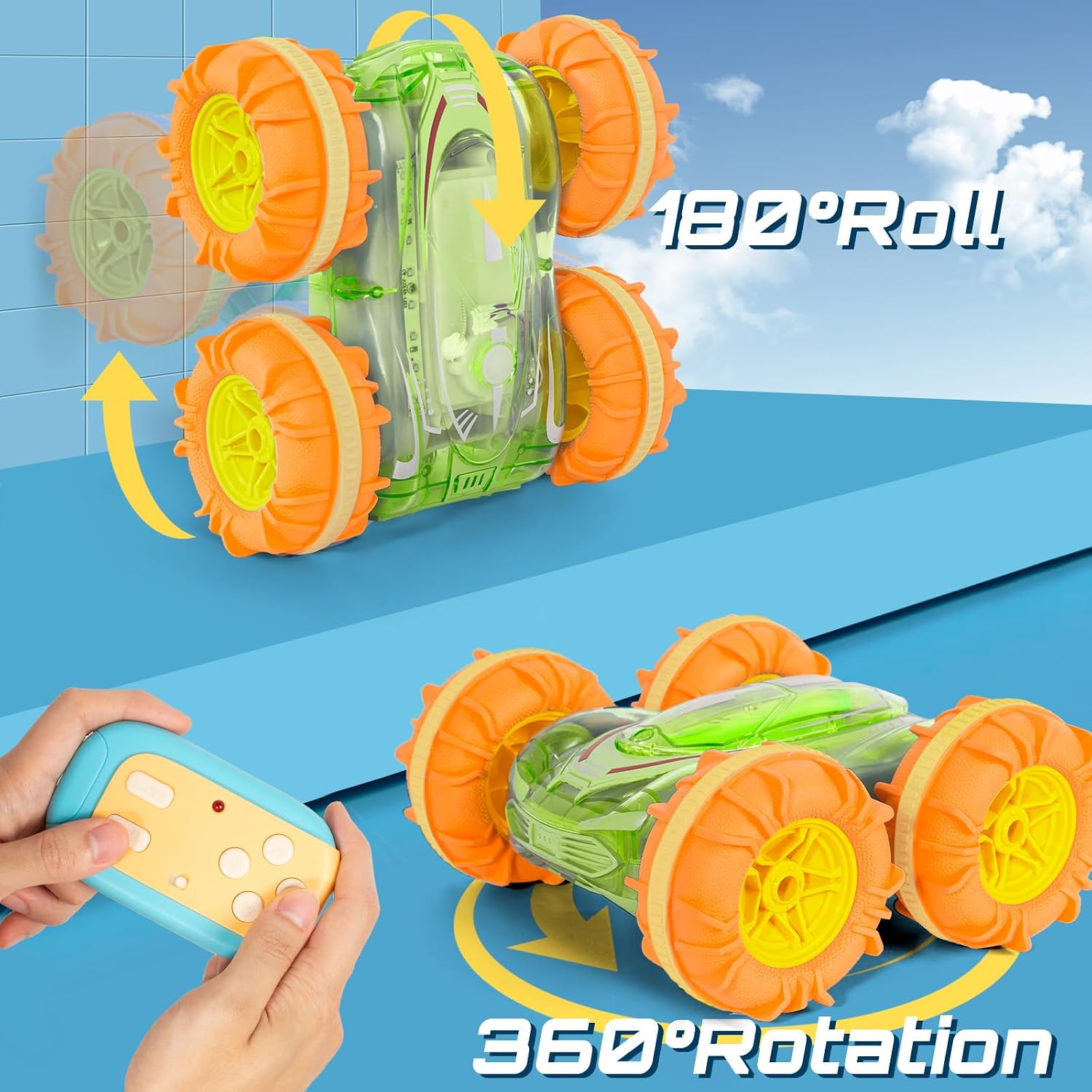Carrao de controle remoto verde 4WD — 3