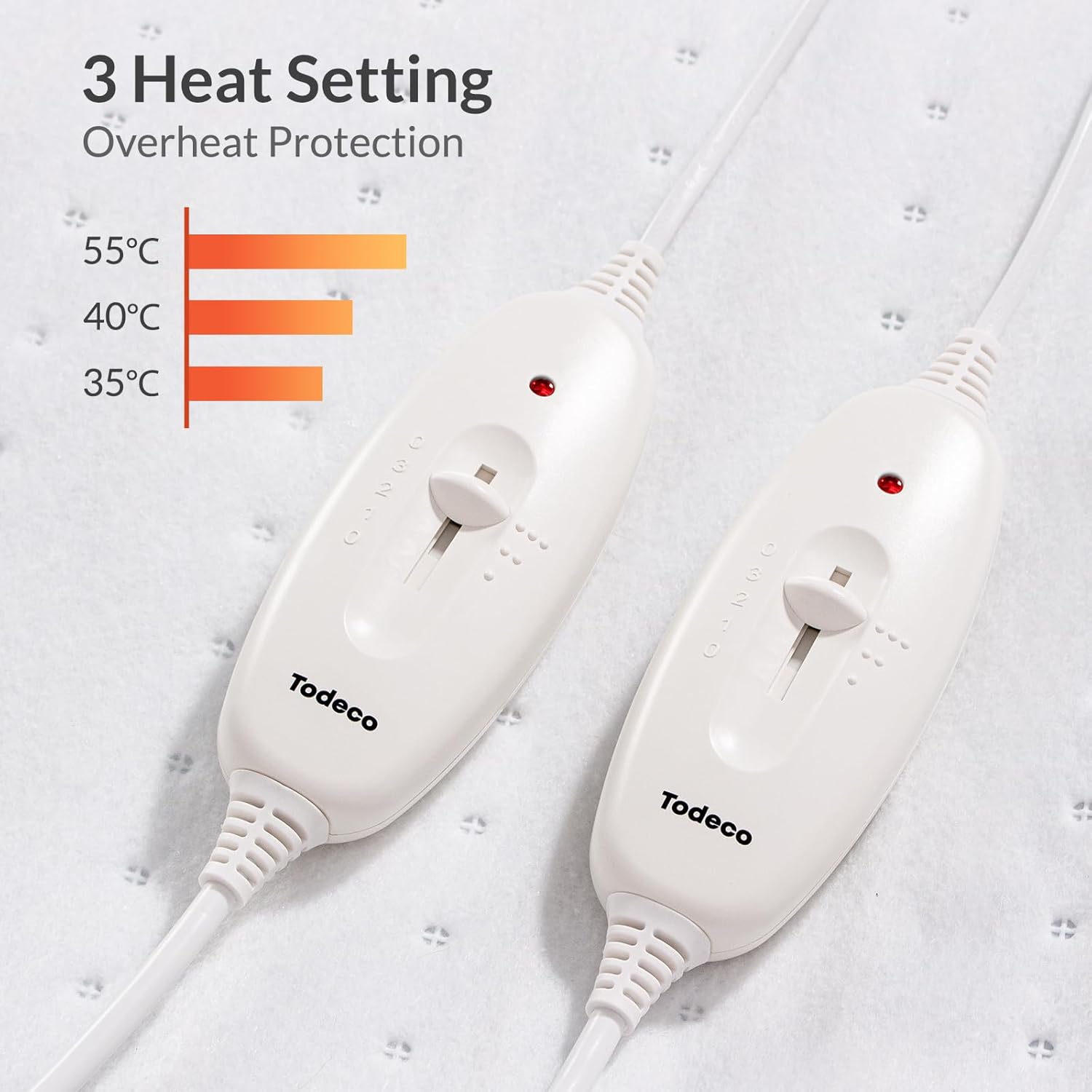 Cobertor elétrico casal branco – 3 níveis — 2