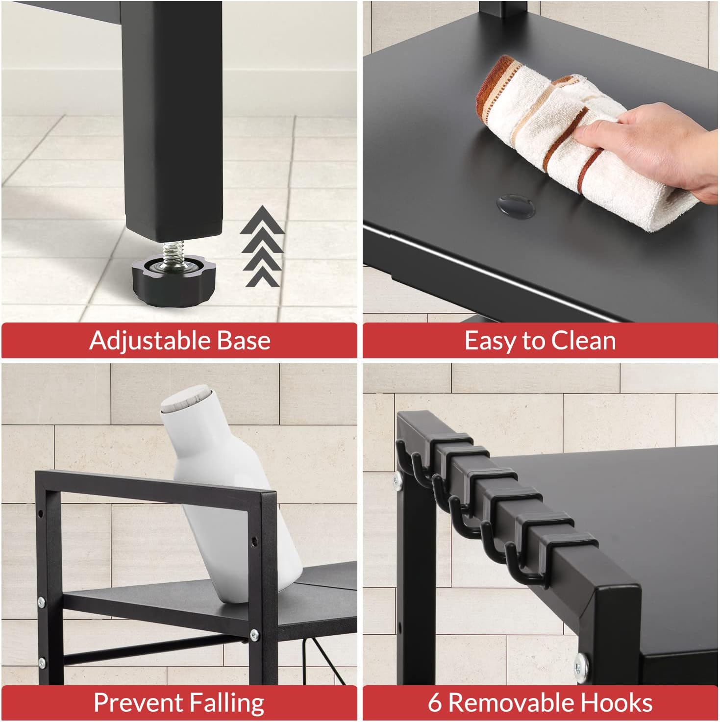Estante metálica extensível preta — 5