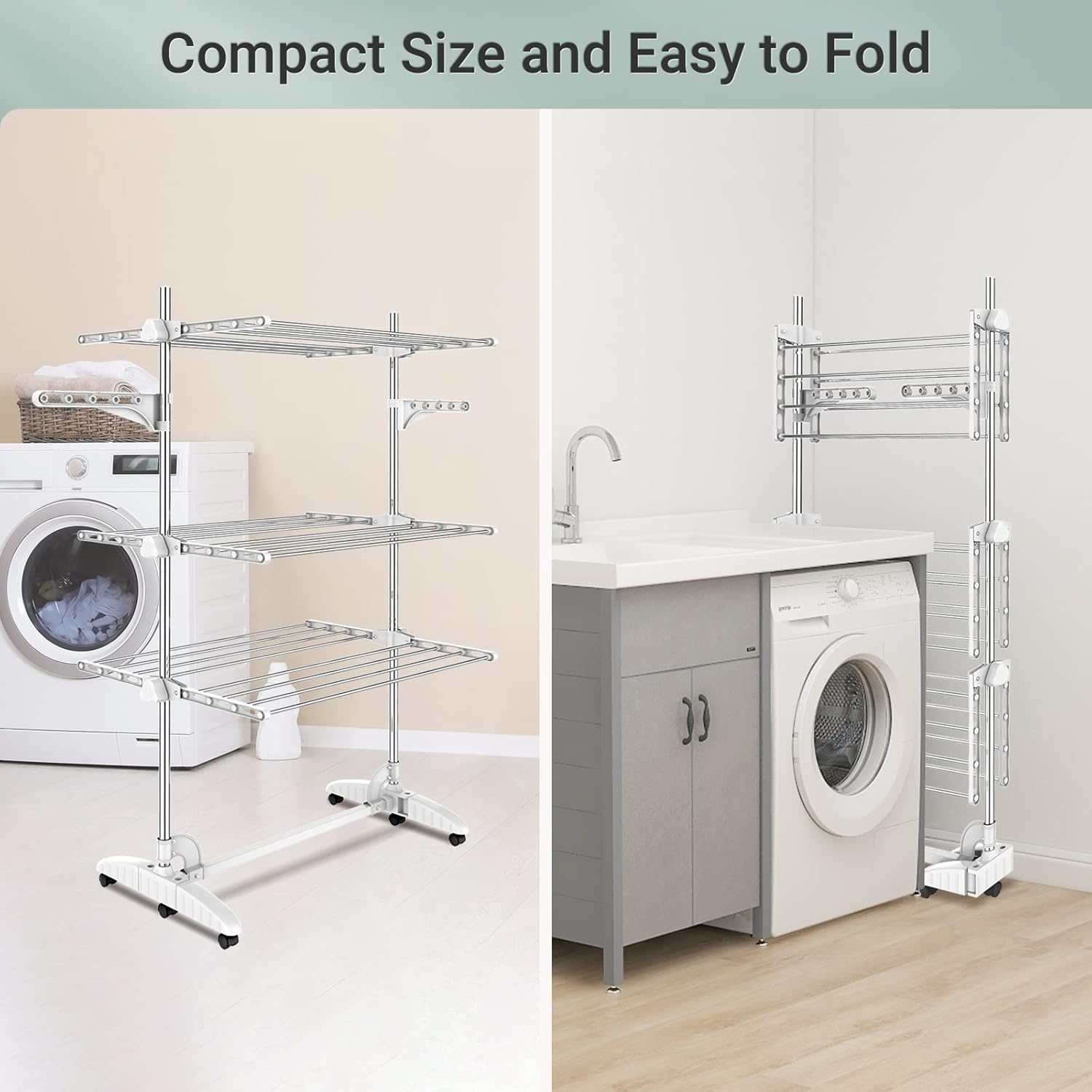 Estendais para roupa 3 níveis branco — 4