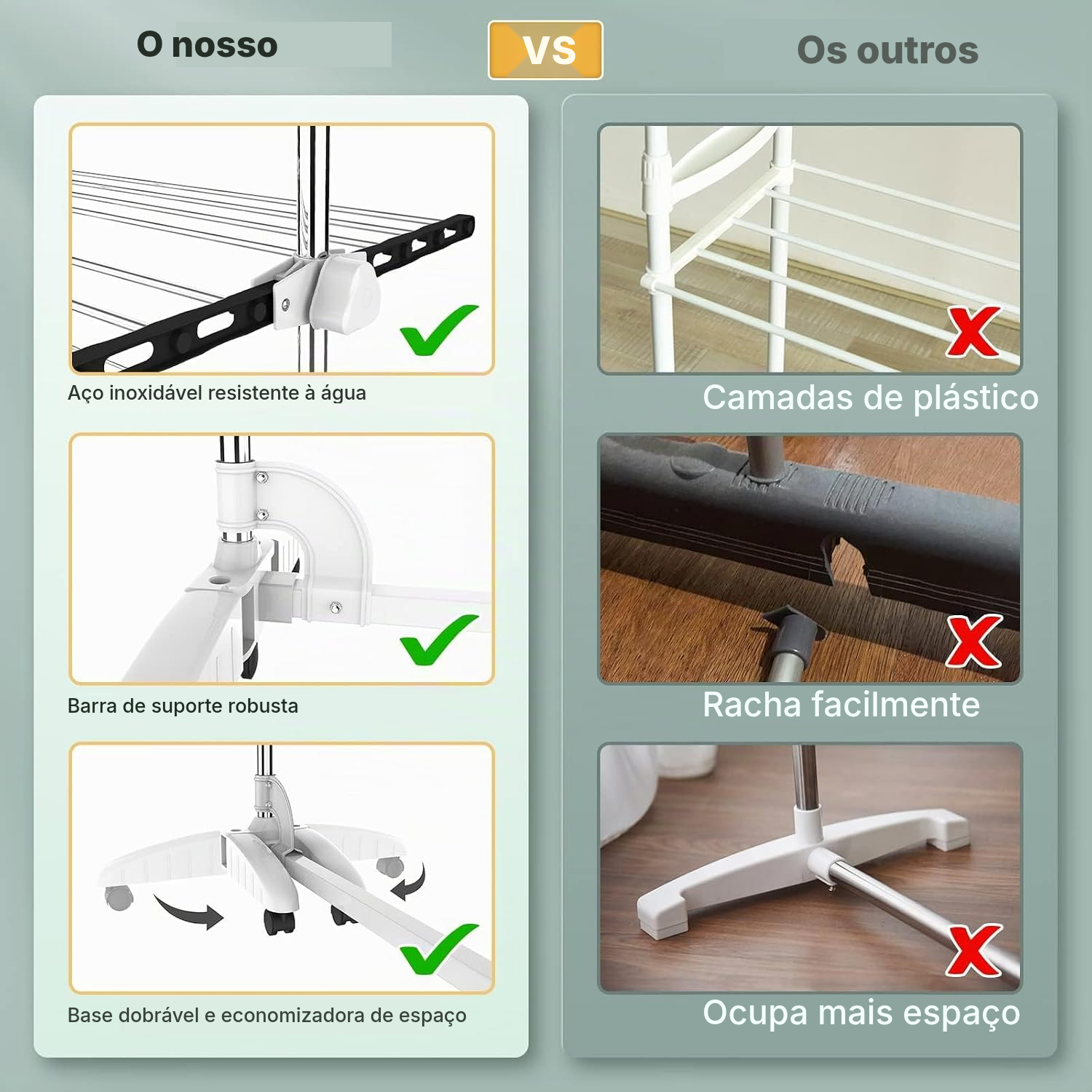 Secador de roupa portátil preto — 4 prateleiras — 3