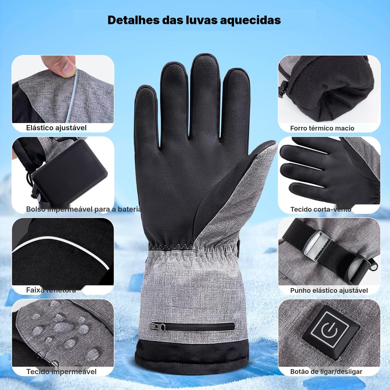 Luvas inverno mota com aquecimento — 4