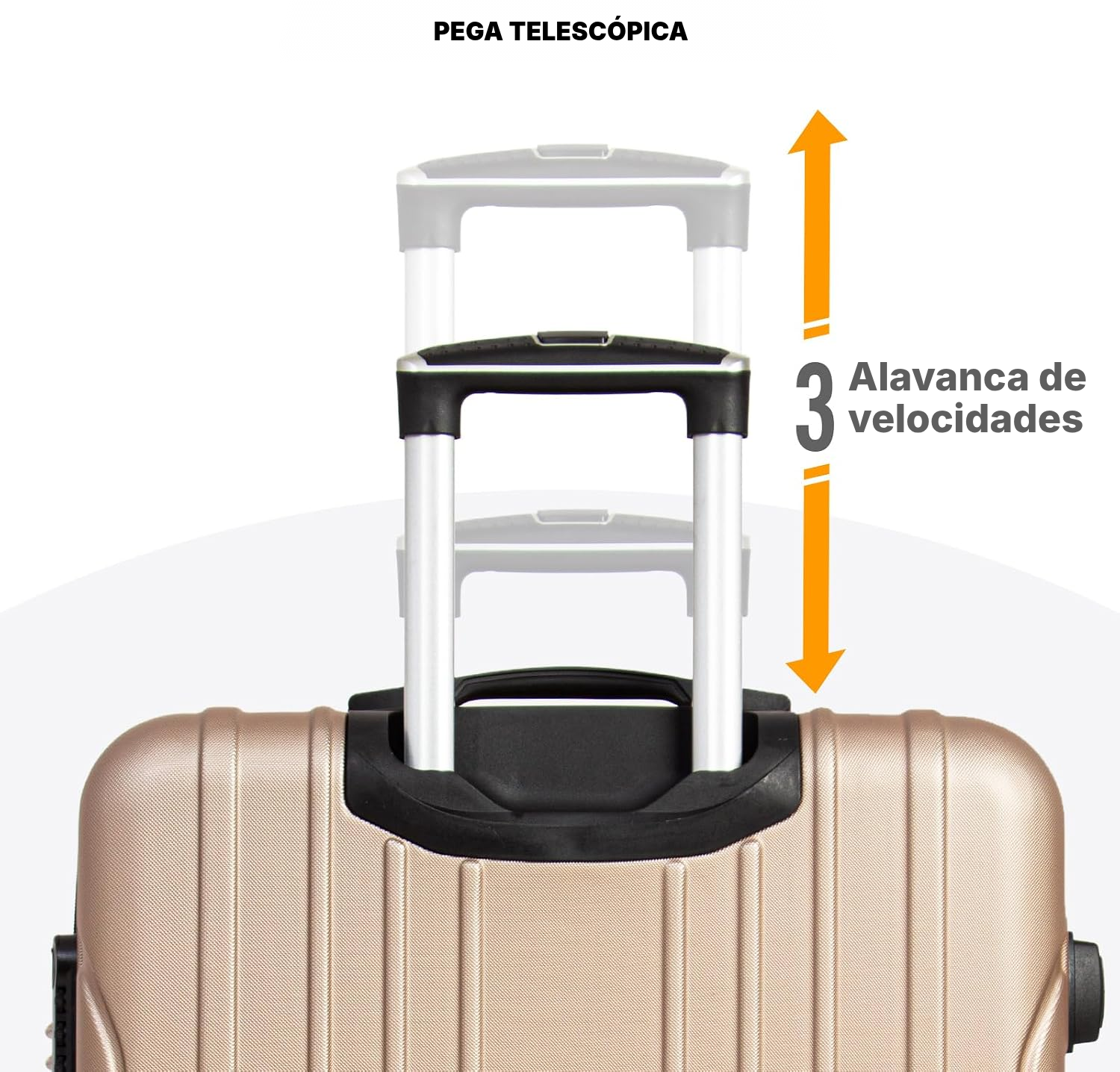 Set de malas de viagens rígidas champagne — 4