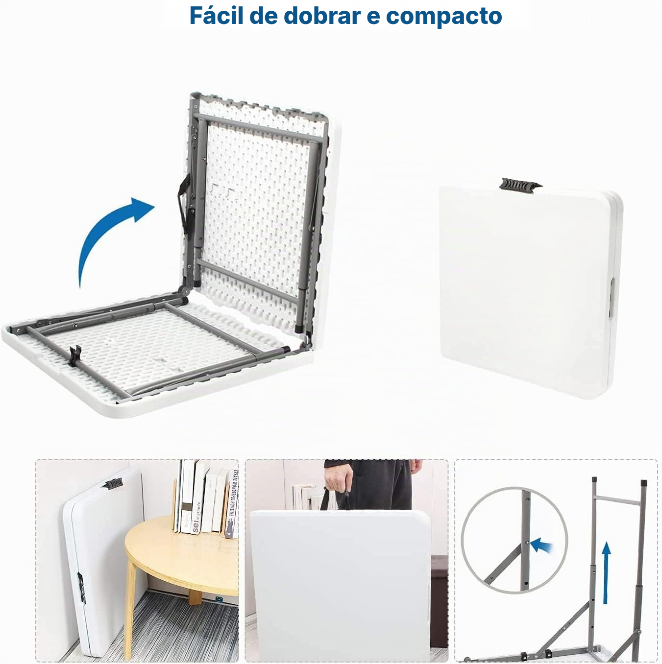Mesa portatil dobrável 120 × 74 × 60 cm — 3