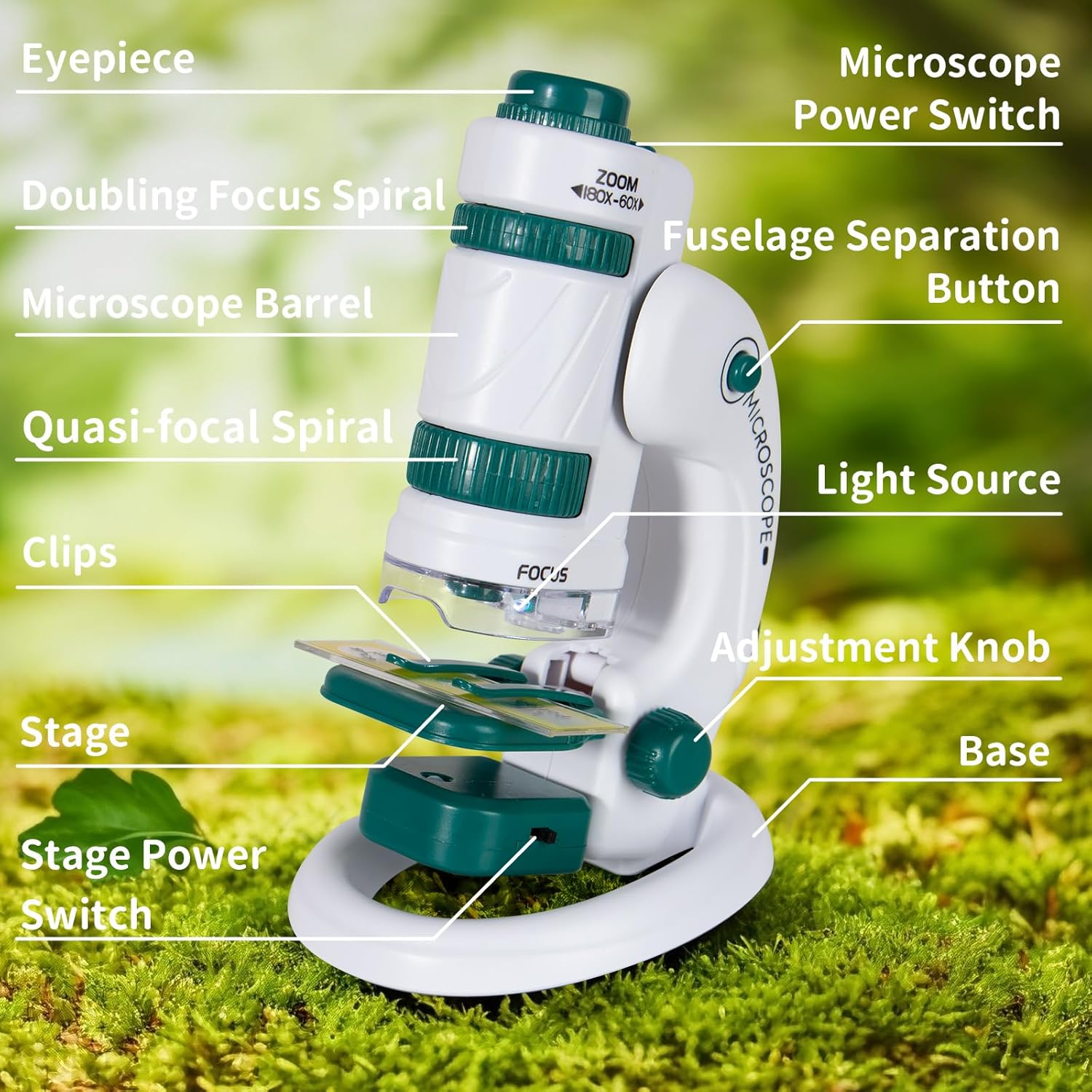 Microscopio infantil educativo 60x a 180x — 2