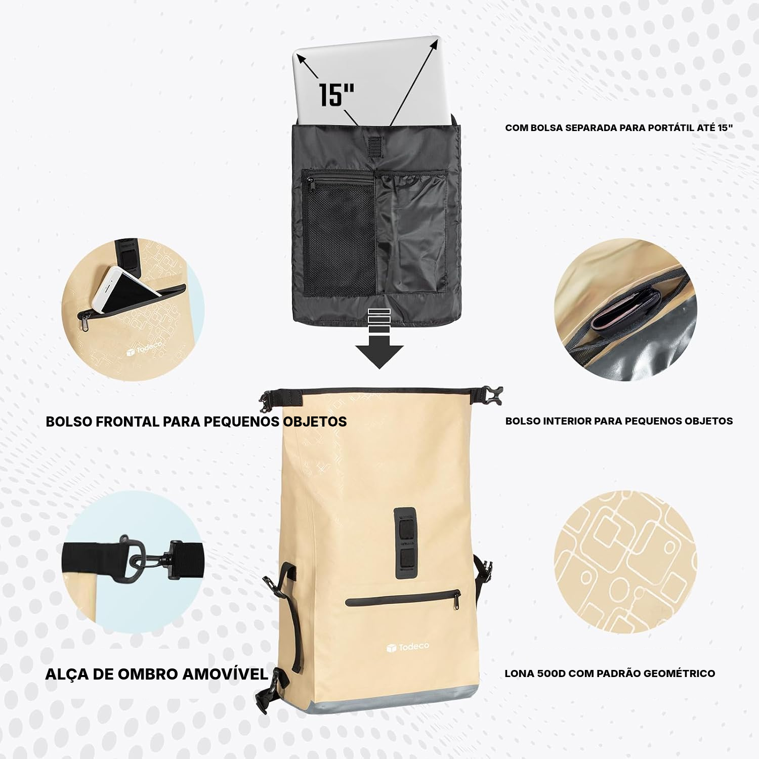 Alforge bicicleta 3-em-1 bege — 6
