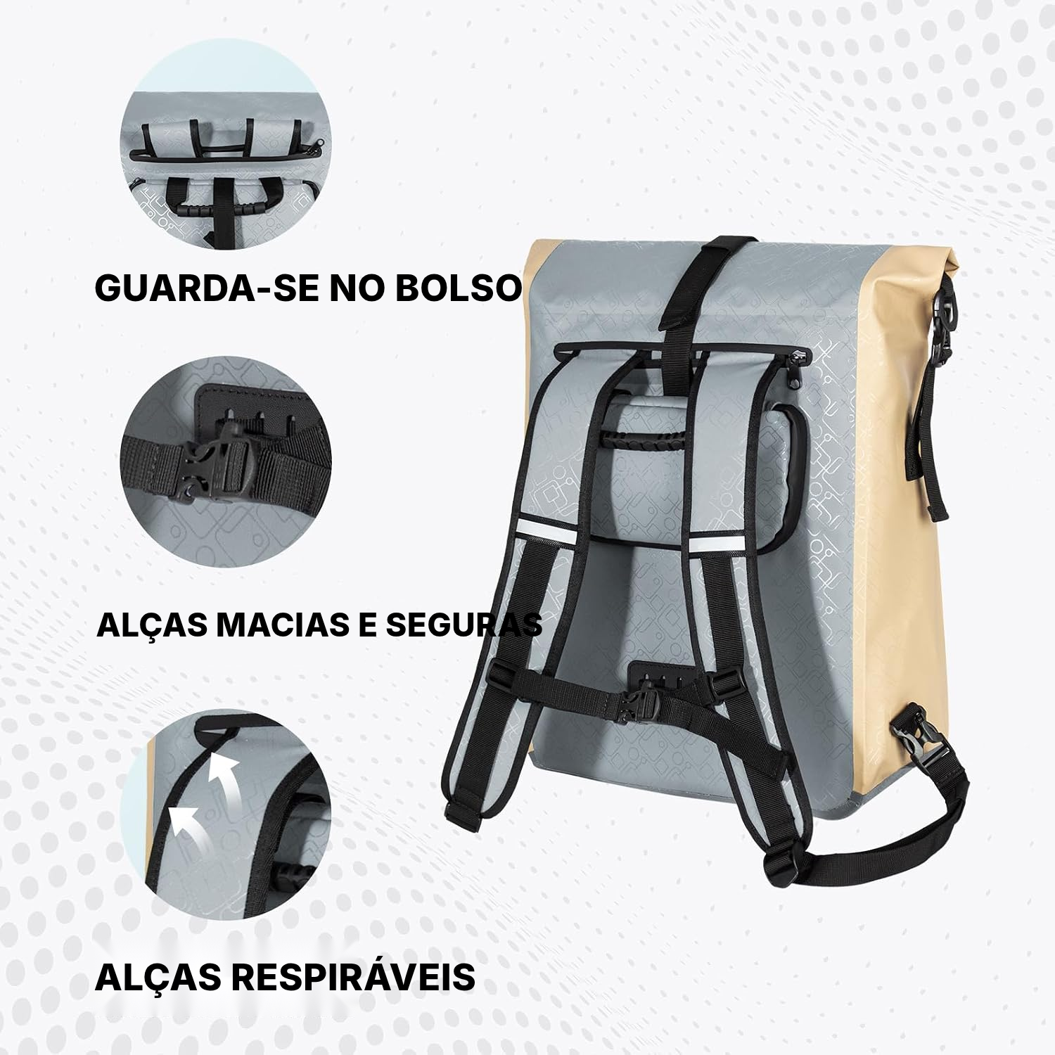 Alforge bicicleta 3-em-1 bege — 7