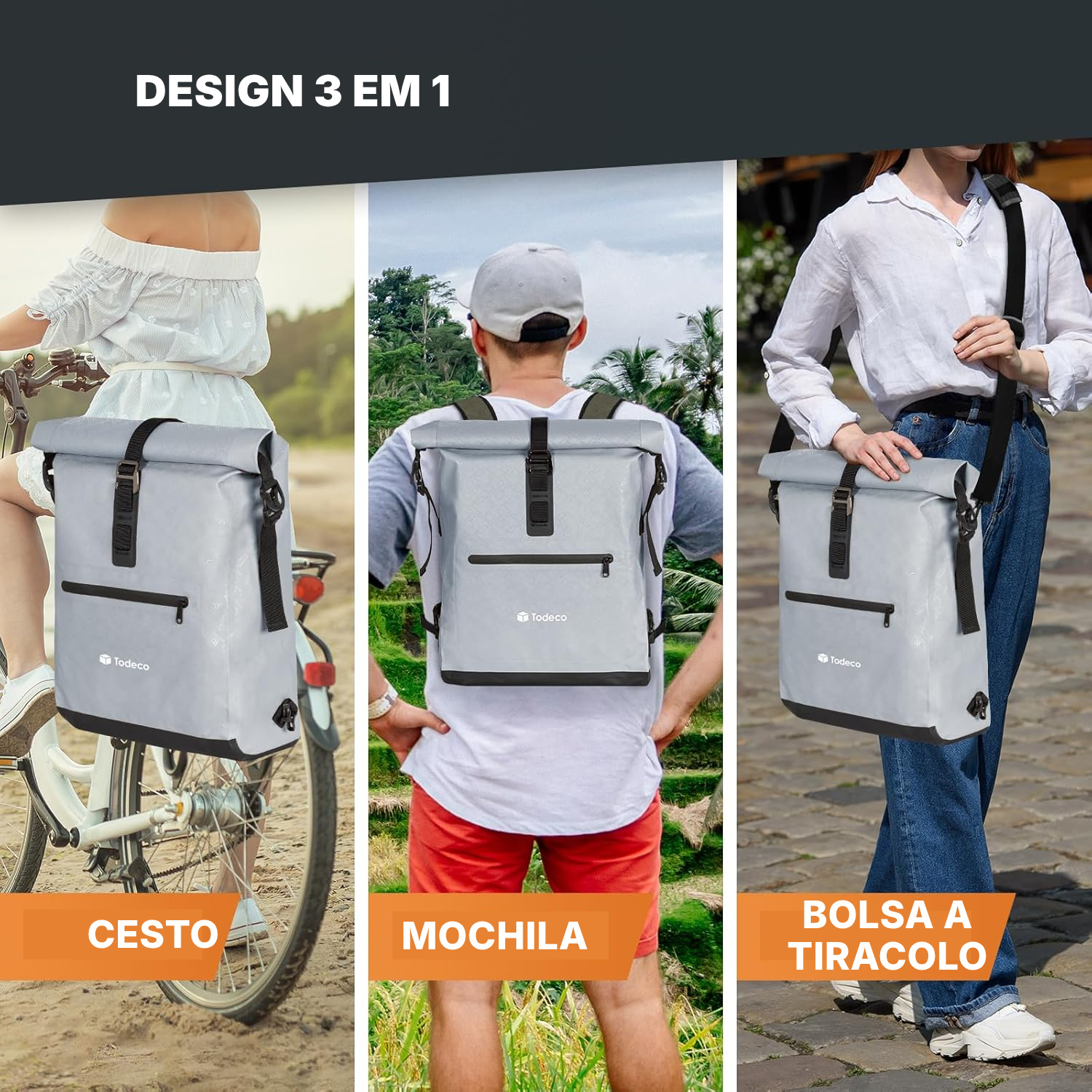 Mochila impermeável de bicicleta 3-em-1 — 2