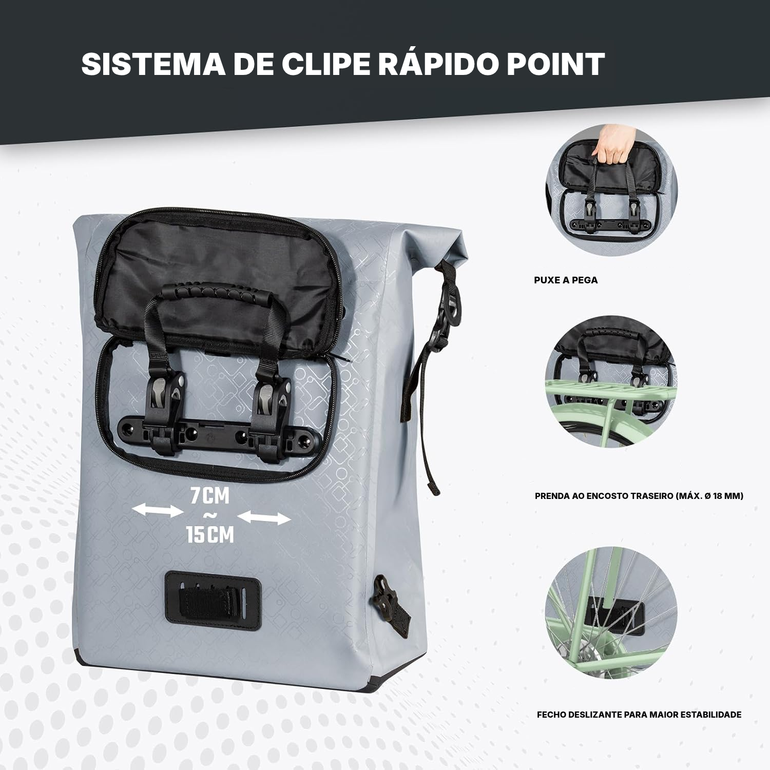 Mochila impermeável de bicicleta 3-em-1 — 4