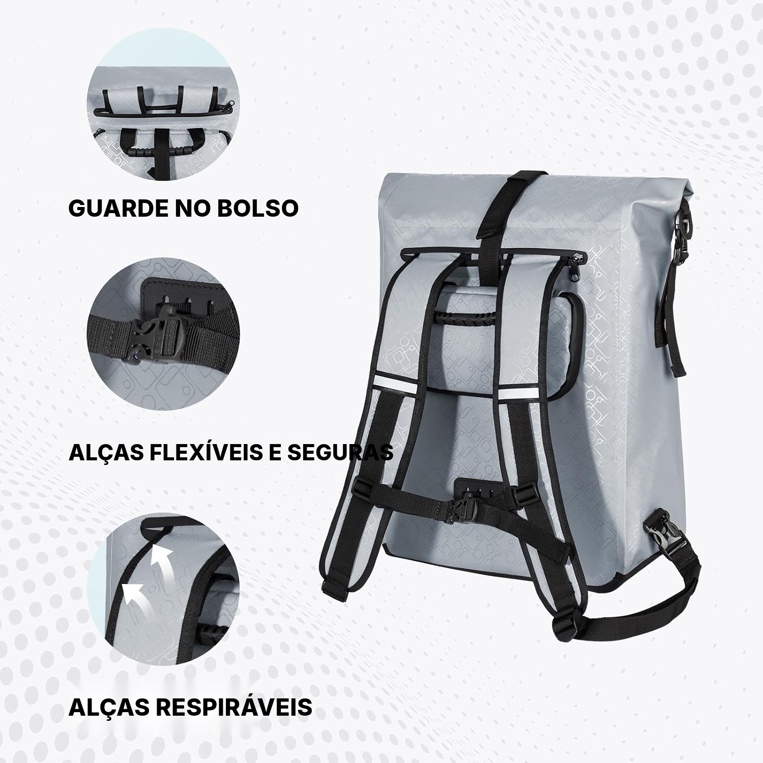 Mochila impermeável de bicicleta 3-em-1 — 7