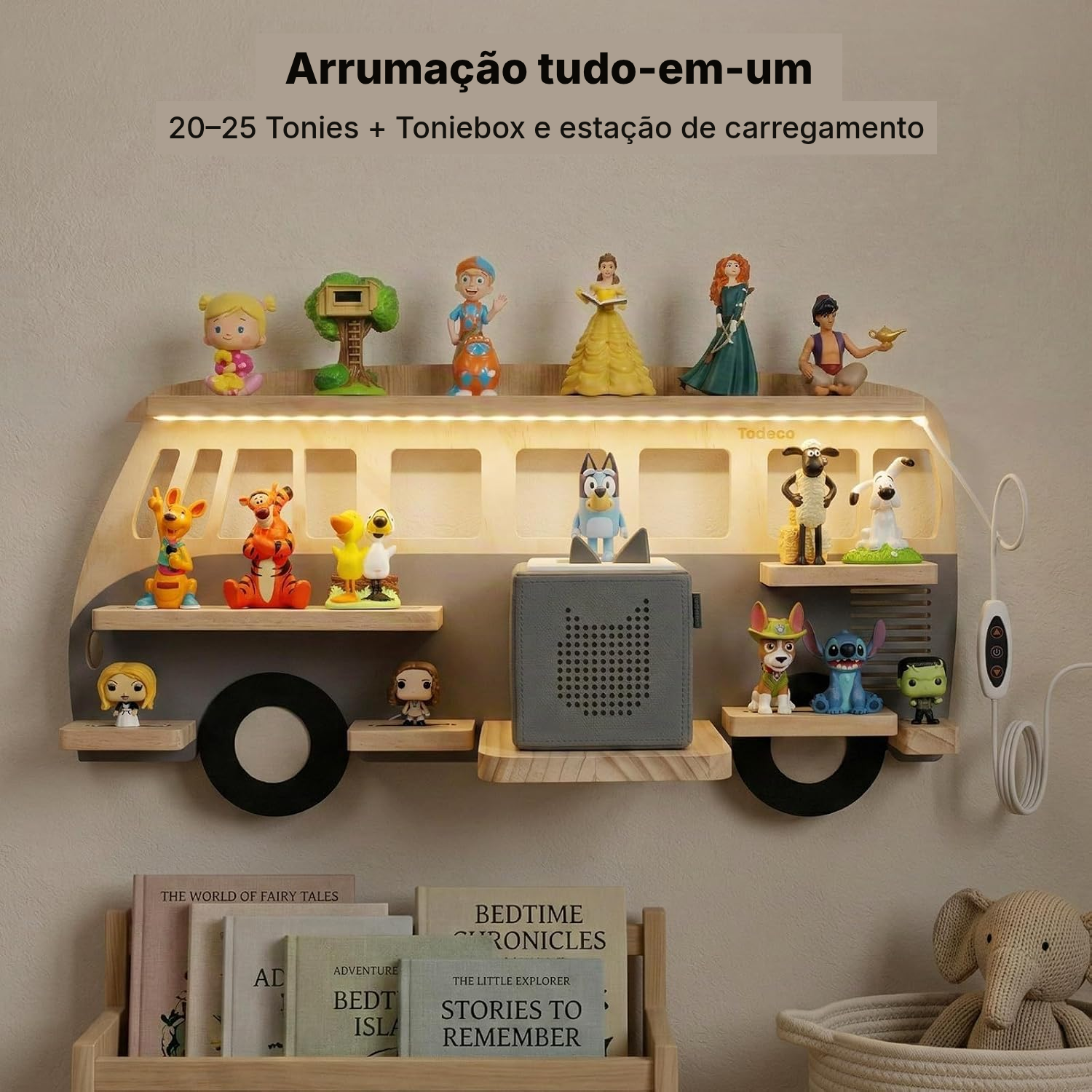 Prateleira em quarto infantil — LED suave — 3