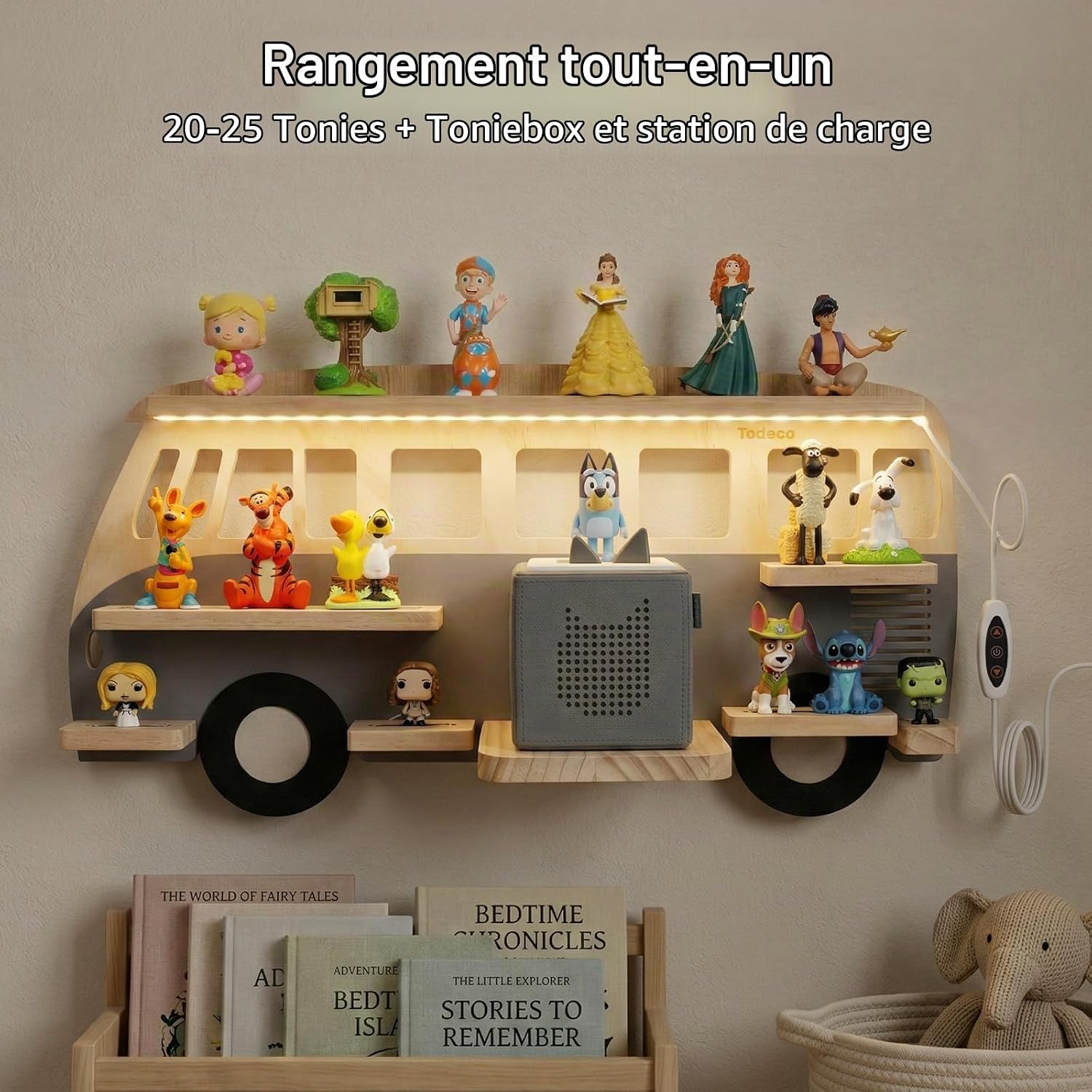 Prateleira em quarto infantil — LED suave — 3