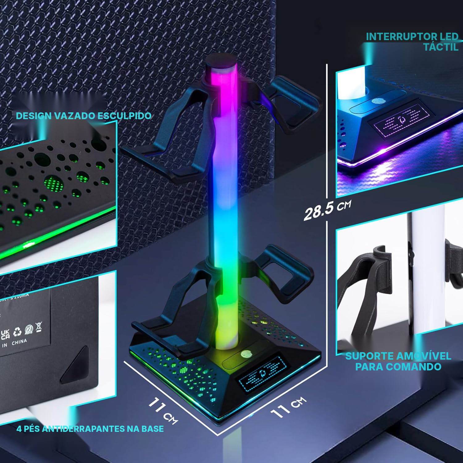 Suporte para fones RGB para gaming — 4