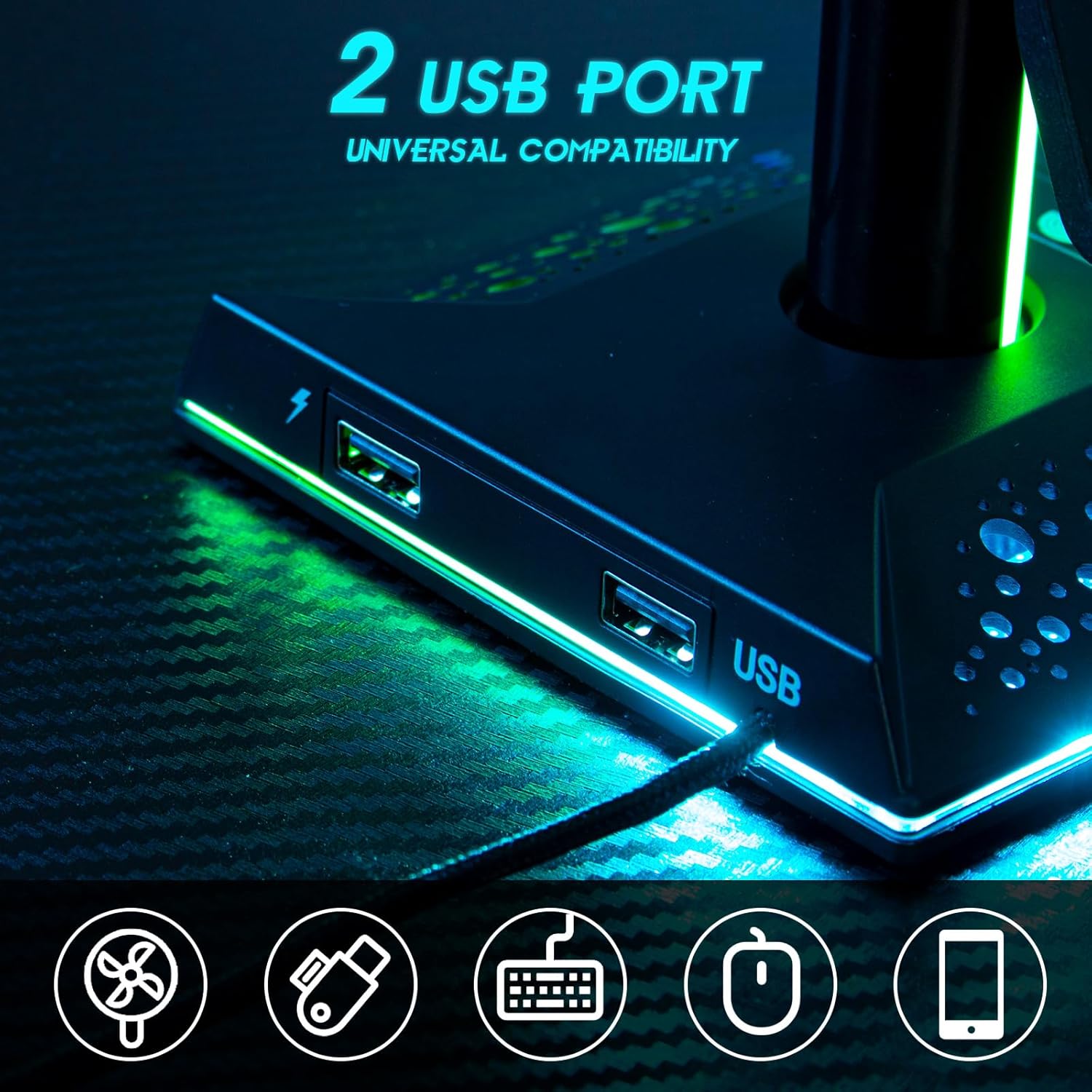 Suporte para fones RGB para gaming — 3
