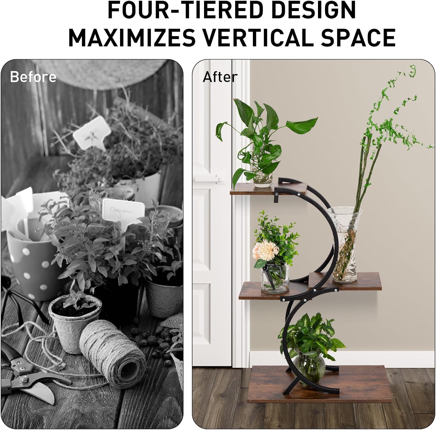 Estante para plantas compacta — 4 níveis — 3