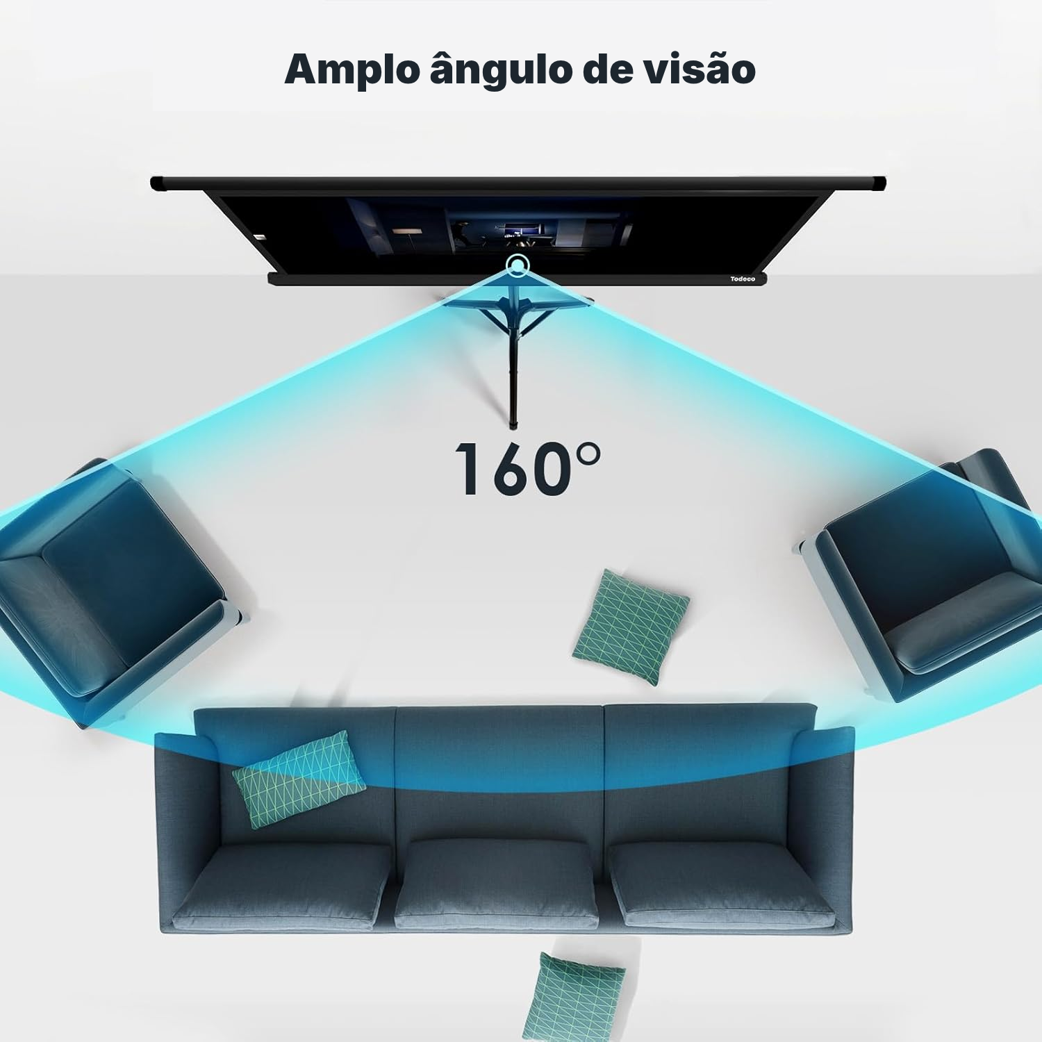 Tela projeção com tripé, 72 polegadas — 7